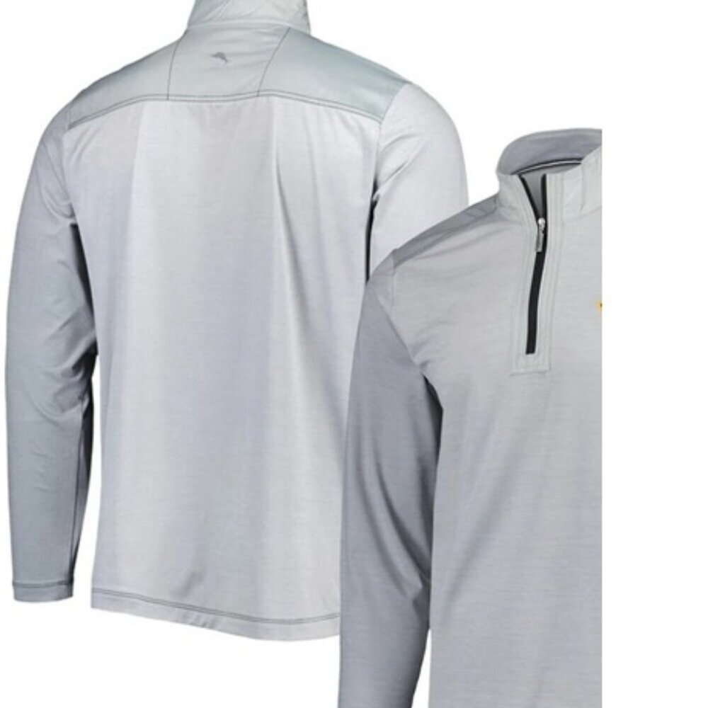 NWT Tommy Bahama Men's Plus Gray On Deck Island Zone Half-Zip Jacket XXXL